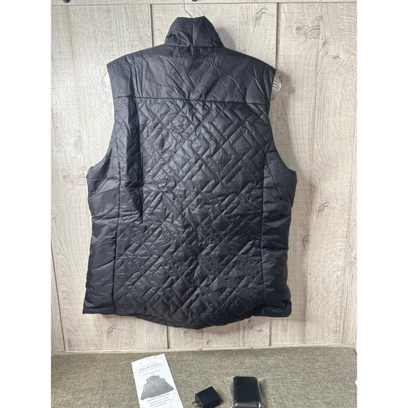 Hammacher Schlemmer Heated Lightweight Quilted Vest Womens XL Black w/ Battery - Picture 2 of 11